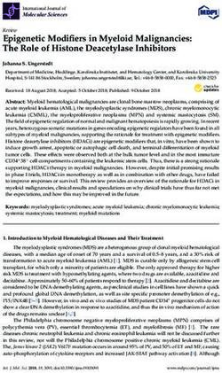 Epigenetic Modifiers in Myeloid Malignancies: The Role of Histone Deacetylase Inhibitors - MDPI
