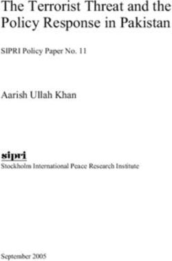 The Terrorist Threat and the Policy Response in Pakistan - Aarish Ullah Khan SIPRI Policy Paper No. 11