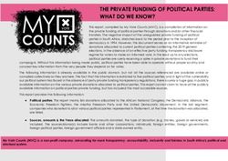 THE PRIVATE FUNDING OF POLITICAL PARTIES: WHAT DO WE KNOW? - My Vote Counts