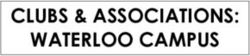 CLUBS & ASSOCIATIONS: WATERLOO CAMPUS - Wilfrid Laurier ...