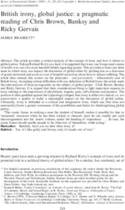 British irony, global justice: a pragmatic reading of Chris Brown, Banksy and Ricky Gervais