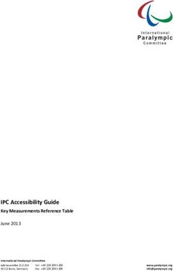 IPC Accessibility Guide - Key Measurements Reference Table June 2013 - International Paralympic Committee