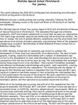 Waitaha Special School Christchurch. Our journey - Educational ...