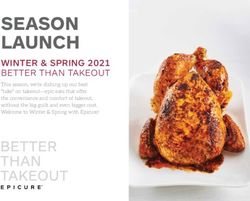 SEASON LAUNCH WINTER & SPRING 2021 BETTER THAN TAKEOUT