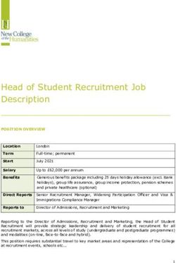 Head of Student Recruitment Job Description - New College ...