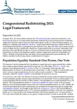 Congressional Redistricting 2021: Legal Framework - CRS ...