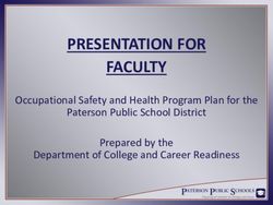 PRESENTATION FOR FACULTY - Occupational Safety and Health Program Plan for the Paterson Public School District Prepared by the Department of ...