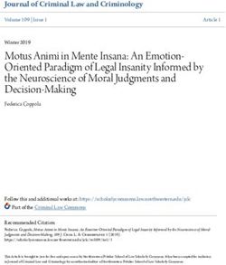 Motus Animi in Mente Insana: An Emotion-Oriented Paradigm of Legal Insanity Informed by the Neuroscience of Moral Judgments and Decision-Making ...