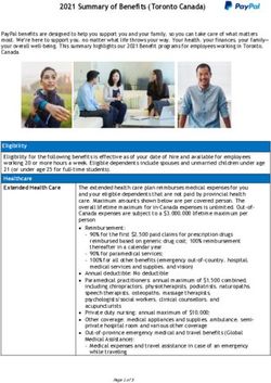2021 Summary of Benefits (Toronto Canada) - PayPal Benefits