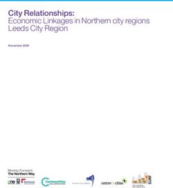 City Relationships: Economic Linkages in Northern city regions Leeds City Region