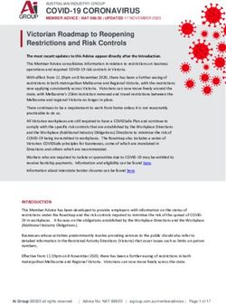 COVID-19 CORONAVIRUS - The Australian Industry Group
