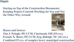 Staying on Top of the Construction Documents: Keeping Project Controls Working for You and Not the Other Way Around Hazen and Sawyer Tim J ...