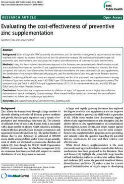 Evaluating the cost-effectiveness of preventive zinc supplementation