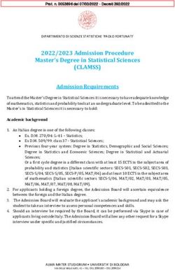 (CLAMSS) 2022/2023 Admission Procedure Master's Degree in Statistical Sciences