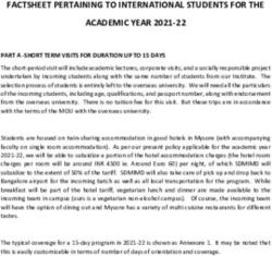 FACTSHEET PERTAINING TO INTERNATIONAL STUDENTS FOR THE ACADEMIC YEAR 2021-22