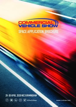 SPACE APPLICATION BROCHURE - 28-30 APRIL 2020 NEC BIRMINGHAM - The Commercial Vehicle Show