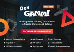 SPONSORSHIP PROPOSAL Leading Game Industry Conference in Russia, Ukraine and Belarus
