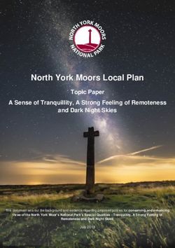 North York Moors Local Plan - Topic Paper A Sense of Tranquillity, A Strong Feeling of Remoteness and Dark Night Skies - North York Moors National ...