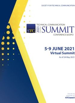 5-9 JUNE 2021 Virtual Summit As of 24 May 2021 - SOCIETY FOR TECHNICAL COMMUNICATION - STC Summit