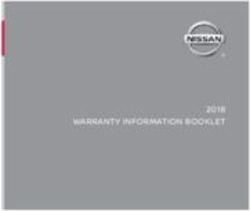 WARRANTY INFORMATION BOOKLET - 2018 WB18EA NALLU2 - Nissan Commercial Vehicles