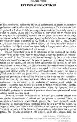 PERFORMING GENDER - Peter Lang Publishing