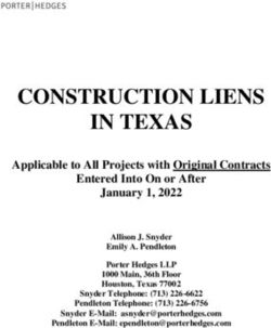 CONSTRUCTION LIENS IN TEXAS - Applicable to All Projects with Original Contracts Entered Into On or After January 1, 2022 - Porter Hedges LLP