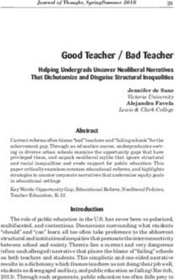 Good Teacher / Bad Teacher - Helping Undergrads Uncover Neoliberal Narratives That Dichotomize and Disguise Structural Inequalities - Journal of ...