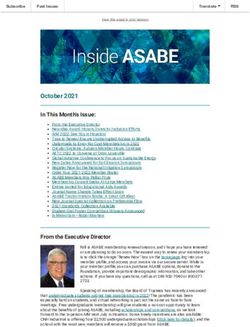 October 2021 In This Month's Issue: ASABE