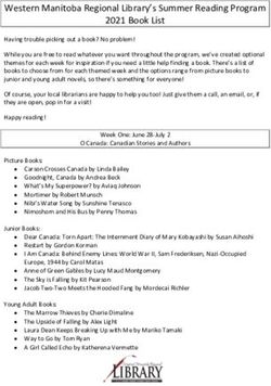 Western Manitoba Regional Library's Summer Reading Program 2021 Book List