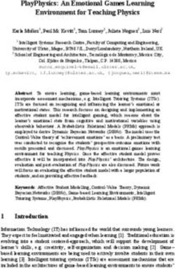 PlayPhysics: An Emotional Games Learning Environment for Teaching Physics