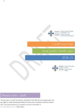 Cardiff and Vale local public health plan 2018-21 - draft