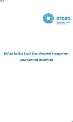 PRASA Rolling Stock Fleet Renewal Programme: Local Content Document