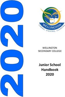 Junior School Handbook 2020 - WELLINGTON SECONDARY COLLEGE