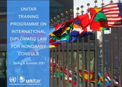 UNITAR TRAINING PROGRAMME ON INTERNATIONAL DIPLOMATIC LAW FOR HONORARY CONSULS - Spring & Summer 2021