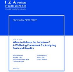 When to Release the Lockdown? A Wellbeing Framework for Analysing Costs and Benefits - IZA DP No. 13186 APRIL 2020