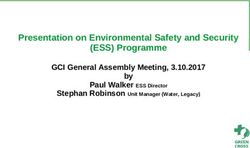 Presentation on Environmental Safety and Security (ESS) Programme - GCI General Assembly Meeting, 3.10.2017 by