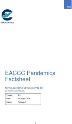 EACCC Pandemics Factsheet - NOVEL CORONA VIRUS (COVID-19) DE HAAN JOHANNES - ICAO