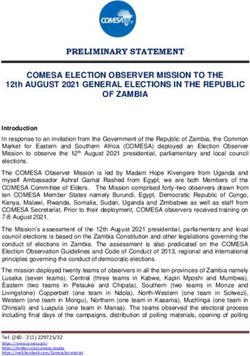 PRELIMINARY STATEMENT - COMESA ELECTION OBSERVER MISSION TO THE 12th AUGUST 2021 GENERAL ELECTIONS IN THE REPUBLIC OF ZAMBIA