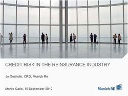 CREDIT RISK IN THE REINSURANCE INDUSTRY - Jo Oechslin, CRO, Munich Re Monte Carlo, 14 September 2010