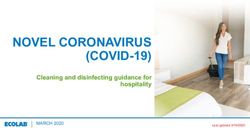 NOVEL CORONAVIRUS (COVID-19) - Cleaning and disinfecting guidance for hospitality - AHLA