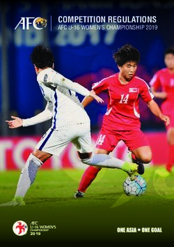 COMPETITION REGULATIONS - AFC U-16 WOMEN'S CHAMPIONSHIP 2019 - The AFC