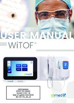 USER MANUAL - USER MANUAL WITOF TOF STATION VERSION 1.1 EN - ID DATE OF UPDATE 2021/03/15 REF: WT-IFU_EN_ID - IDMED