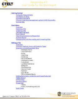 Respondus 4.0 User Guide for the Blackboard