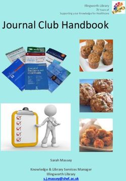 Journal Club Handbook - Sarah Massey Knowledge & Library Services Manager Illingworth Library - Sheffield Children's ...