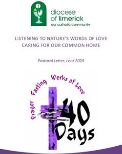 LISTENING TO NATURE'S WORDS OF LOVE CARING FOR OUR COMMON HOME - Pastoral Letter, Lent 2020