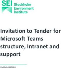 Invitation to Tender for Microsoft Teams structure, Intranet and support - Stockholm 2018-10-09 - Office 365 2018_v3