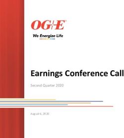 Earnings Conference Call - Second Quarter 2020 August 6, 2020