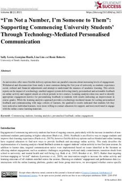 "I'm Not a Number, I'm Someone to Them": Supporting Commencing University Students' Through Technology-Mediated Personalised Communication ...