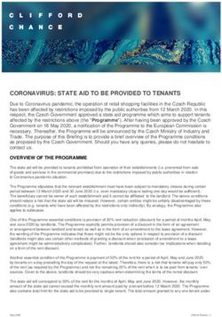 CORONAVIRUS: STATE AID TO BE PROVIDED TO TENANTS - Clifford Chance
