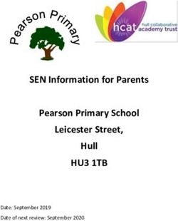 HU3 1TB SEN Information for Parents Pearson Primary School Leicester Street, Hull - Date: September 2019 Date of next review: September 2020